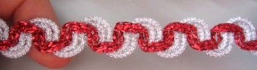 Lurexborde rot - silber